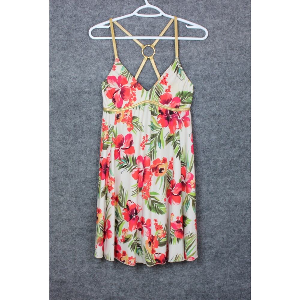 GUESS Beach Cover Dress Women's Size Small Petite Sexy Tropical Floral Print